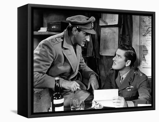 THE DAWN PATROL by Edmund Goulding with Basil Rathbone and Errol Flynn, 1938 (b/w photo)-null-Framed Stretched Canvas