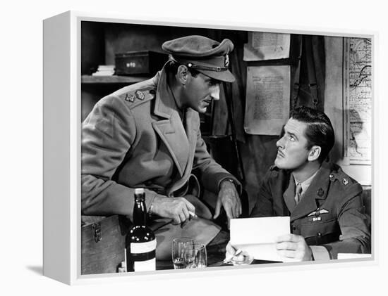 THE DAWN PATROL by Edmund Goulding with Basil Rathbone and Errol Flynn, 1938 (b/w photo)-null-Framed Stretched Canvas