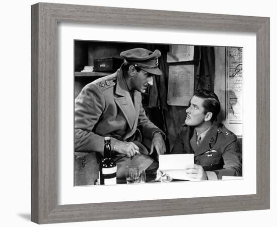 THE DAWN PATROL by Edmund Goulding with Basil Rathbone and Errol Flynn, 1938 (b/w photo)-null-Framed Photo