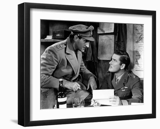 THE DAWN PATROL by Edmund Goulding with Basil Rathbone and Errol Flynn, 1938 (b/w photo)-null-Framed Photo