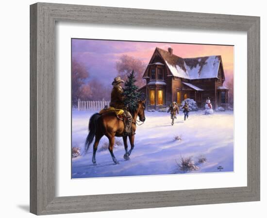The Day Daddy Brought Home the Tree-Jack Sorenson-Framed Art Print