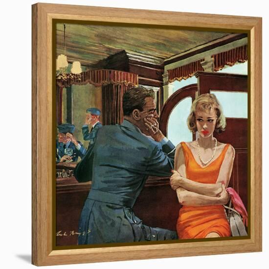 The Day He Went Away - Saturday Evening Post "Leading Ladies", April 11, 1959 pg.21-Austin Briggs-Framed Premier Image Canvas