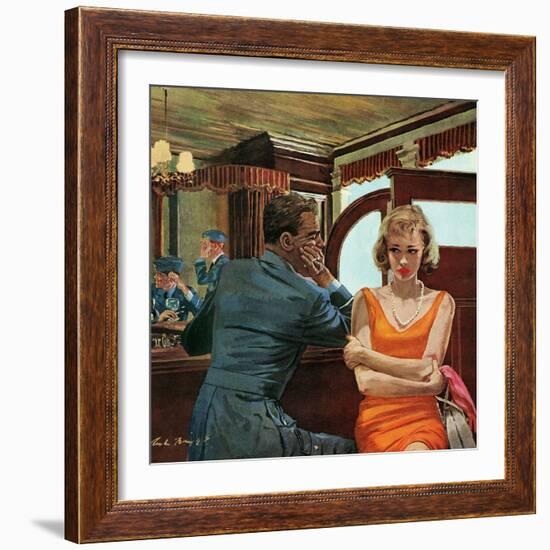 The Day He Went Away - Saturday Evening Post "Leading Ladies", April 11, 1959 pg.21-Austin Briggs-Framed Giclee Print