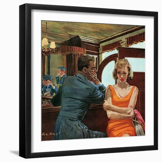 The Day He Went Away - Saturday Evening Post "Leading Ladies", April 11, 1959 pg.21-Austin Briggs-Framed Giclee Print