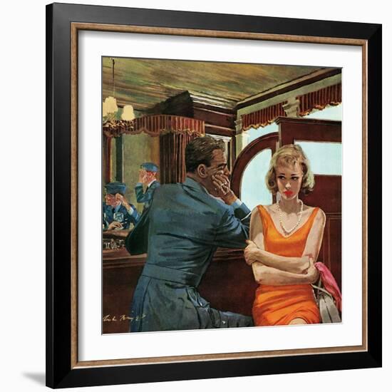 The Day He Went Away - Saturday Evening Post "Leading Ladies", April 11, 1959 pg.21-Austin Briggs-Framed Giclee Print