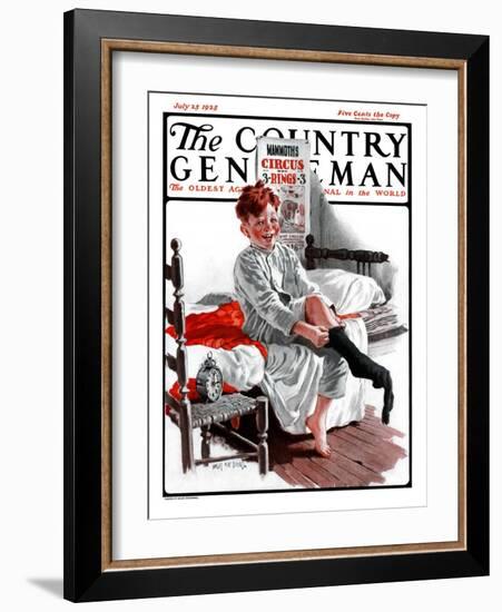 "The Day of the Circus," Country Gentleman Cover, July 25, 1925-Angus MacDonall-Framed Giclee Print