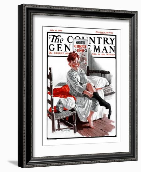 "The Day of the Circus," Country Gentleman Cover, July 25, 1925-Angus MacDonall-Framed Giclee Print