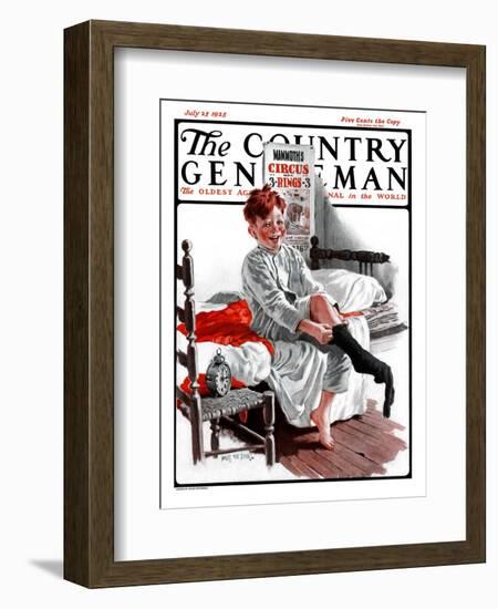 "The Day of the Circus," Country Gentleman Cover, July 25, 1925-Angus MacDonall-Framed Giclee Print