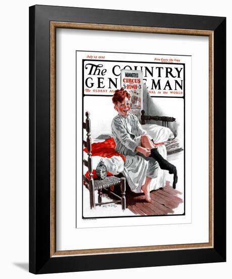 "The Day of the Circus," Country Gentleman Cover, July 25, 1925-Angus MacDonall-Framed Giclee Print