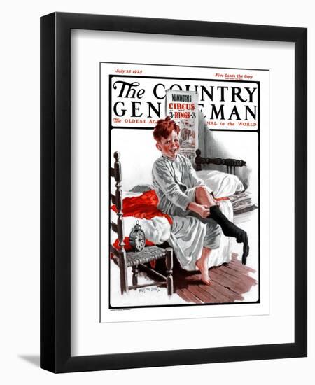 "The Day of the Circus," Country Gentleman Cover, July 25, 1925-Angus MacDonall-Framed Giclee Print