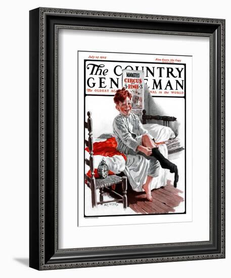 "The Day of the Circus," Country Gentleman Cover, July 25, 1925-Angus MacDonall-Framed Giclee Print