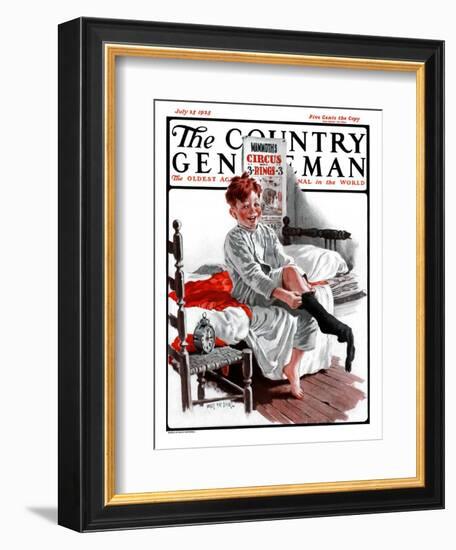 "The Day of the Circus," Country Gentleman Cover, July 25, 1925-Angus MacDonall-Framed Giclee Print