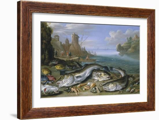 The Day's Catch on the Seashore-Jan van Kessel-Framed Giclee Print