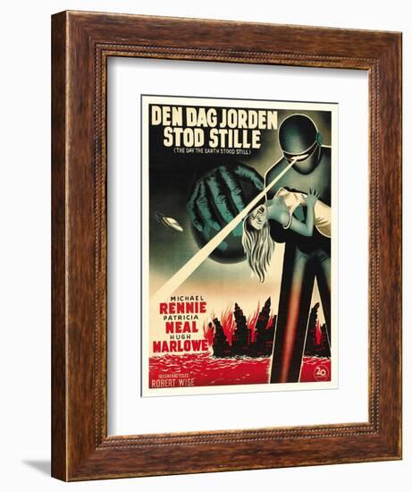 The Day The Earth Stood Still, Danish Movie Poster, 1951-null-Framed Art Print