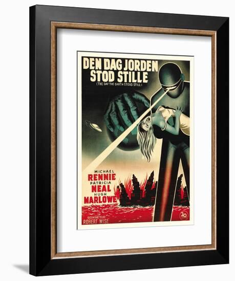 The Day The Earth Stood Still, Danish Movie Poster, 1951-null-Framed Art Print