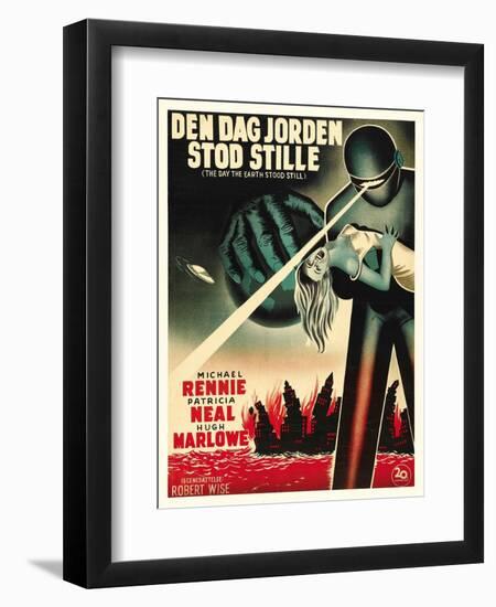 The Day The Earth Stood Still, Danish Movie Poster, 1951-null-Framed Art Print