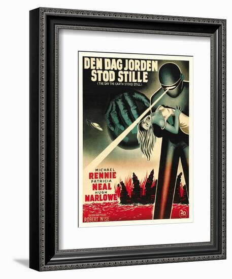 The Day The Earth Stood Still, Danish Movie Poster, 1951-null-Framed Art Print