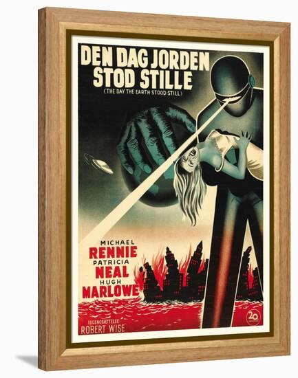 The Day The Earth Stood Still, Danish Movie Poster, 1951-null-Framed Stretched Canvas