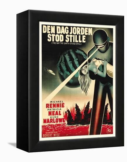 The Day The Earth Stood Still, Danish Movie Poster, 1951-null-Framed Stretched Canvas
