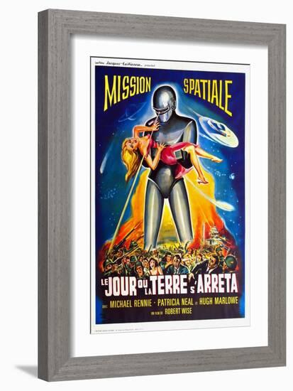 The Day The Earth Stood Still, French Movie Poster, 1951-null-Framed Art Print