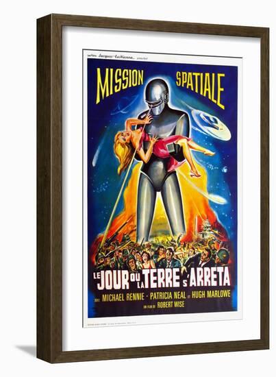 The Day The Earth Stood Still, French Movie Poster, 1951-null-Framed Art Print