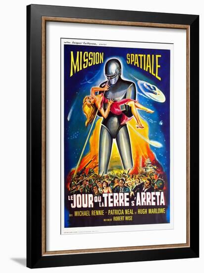 The Day The Earth Stood Still, French Movie Poster, 1951-null-Framed Art Print