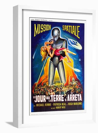 The Day The Earth Stood Still, French Movie Poster, 1951-null-Framed Art Print