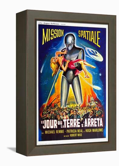 The Day The Earth Stood Still, French Movie Poster, 1951-null-Framed Stretched Canvas