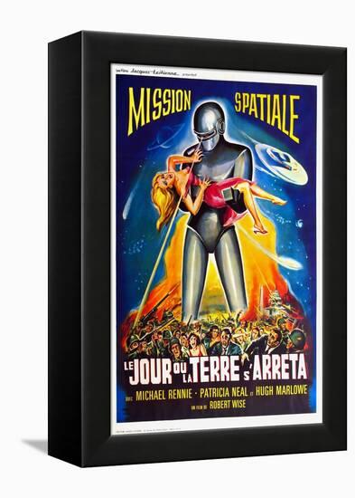 The Day The Earth Stood Still, French Movie Poster, 1951-null-Framed Stretched Canvas