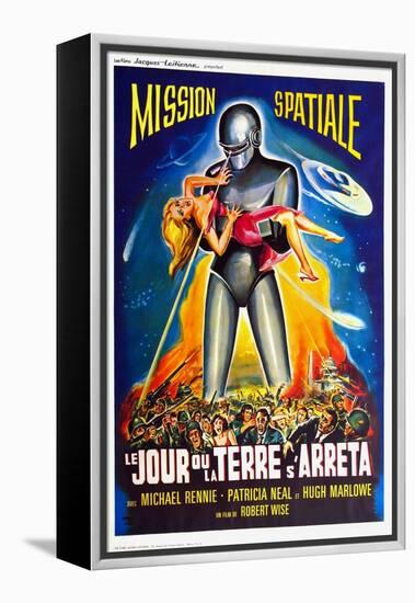 The Day The Earth Stood Still, French Movie Poster, 1951-null-Framed Stretched Canvas