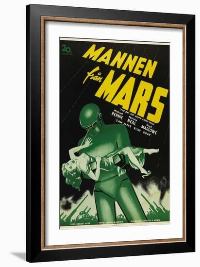 The Day The Earth Stood Still, Swedish Movie Poster, 1951-null-Framed Art Print