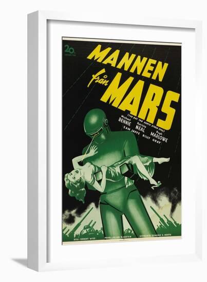 The Day The Earth Stood Still, Swedish Movie Poster, 1951-null-Framed Art Print