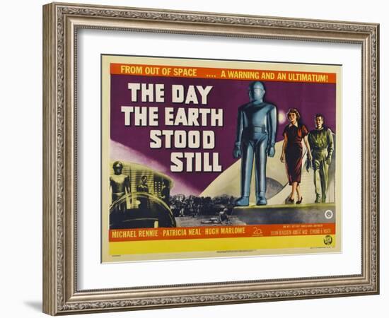 The Day The Earth Stood Still, UK Movie Poster, 1951-null-Framed Art Print