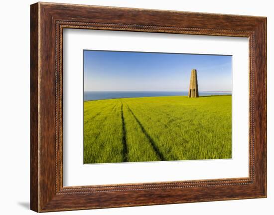 The Daymark, an octagonal day beacon near Dartmouth, Devon, England, United Kingdom, Europe-Adam Burton-Framed Photographic Print