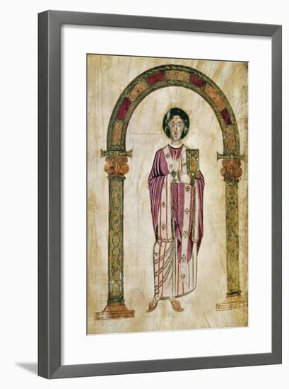 The Deacon Perto, Miniature from the Homilies by Saint Gregory-null-Framed Giclee Print