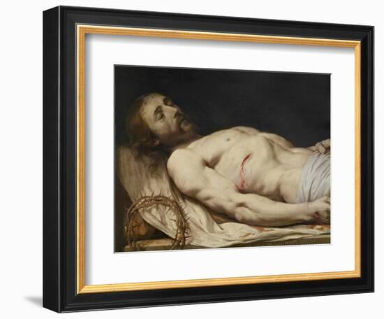 The Dead Christ Laid down on His Shroud (Detail of mid to Upper Body), before 1654 (Oil on Wood)-Philippe De Champaigne-Framed Giclee Print