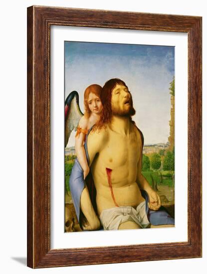 The Dead Christ Supported by an Angel, c.1475/78-Antonello da Messina-Framed Giclee Print