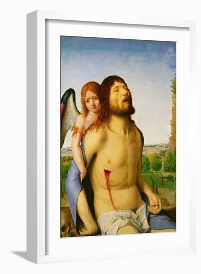 The Dead Christ Supported by an Angel, c.1475/78-Antonello da Messina-Framed Giclee Print