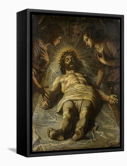 The Dead Christ with Two Angels-Jacopo Robusti Tintoretto-Framed Premier Image Canvas