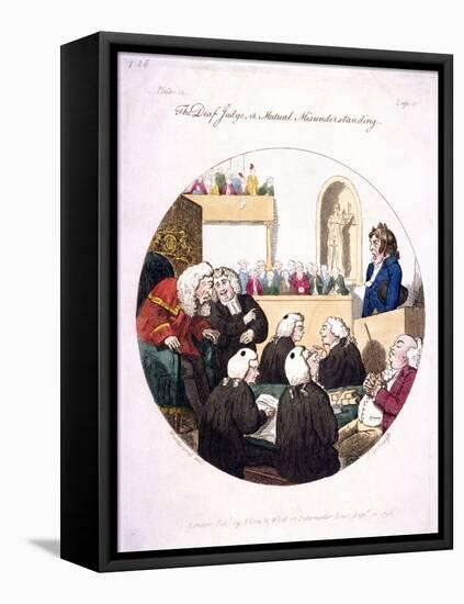 The Deaf Judge, or Mutual Misunderstanding, Old Bailey, London, 1796-Isaac Cruikshank-Framed Premier Image Canvas