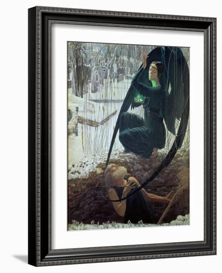 The Death and the Gravedigger, 1900-Carlos Schwabe-Framed Giclee Print