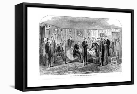 The Death-Bed of President Abraham Lincoln, 1865-null-Framed Premier Image Canvas