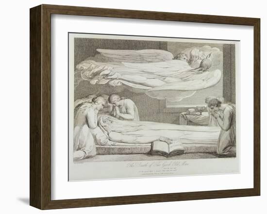 The Death of a Good Old Man, P.11, Illustration from 'The Grave, a Poem'-William Blake-Framed Giclee Print