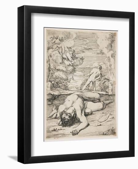 The Death of Abel, Late 1630s-Early 1640s-Francois Perrier-Framed Giclee Print