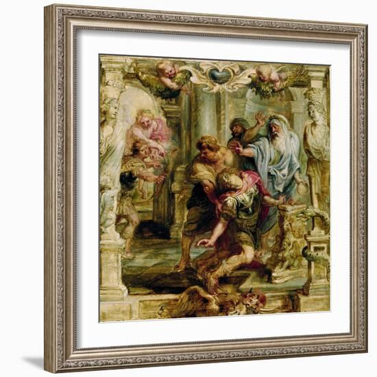 The Death of Achilles, 1630-1635-Peter Paul Rubens-Framed Premium Giclee Print