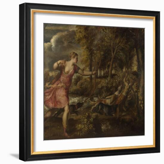 The Death of Actaeon, Ca 1559-1575-Titian (Tiziano Vecelli)-Framed Giclee Print