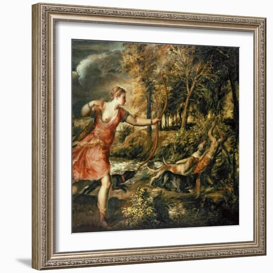 The Death of Actaeon, circa 1565-Titian (Tiziano Vecelli)-Framed Giclee Print