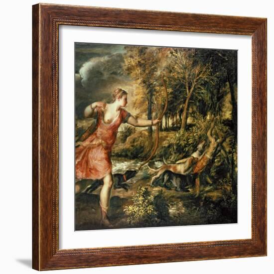 The Death of Actaeon, circa 1565-Titian (Tiziano Vecelli)-Framed Giclee Print