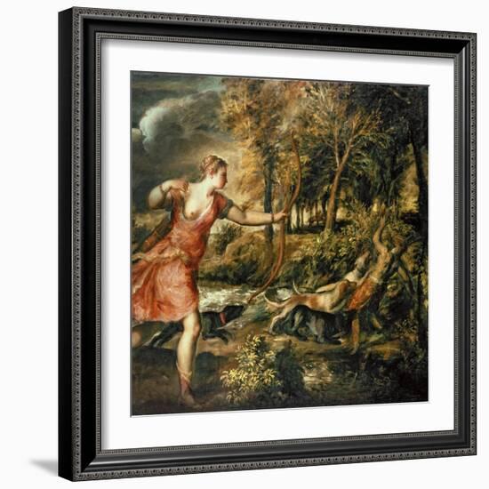 The Death of Actaeon, circa 1565-Titian (Tiziano Vecelli)-Framed Giclee Print