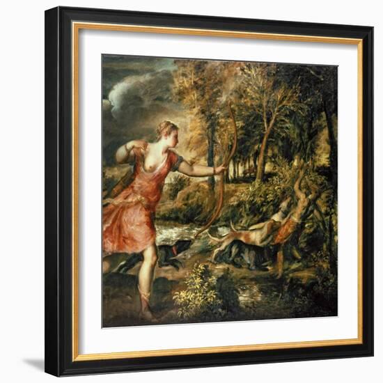 The Death of Actaeon, circa 1565-Titian (Tiziano Vecelli)-Framed Giclee Print